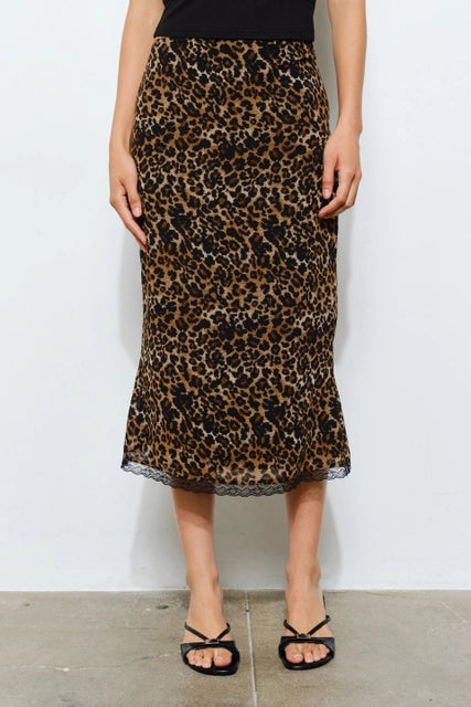 Aurora Leopard Midi Skirt