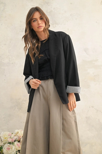 Ashley Contrast Cuff Blazer