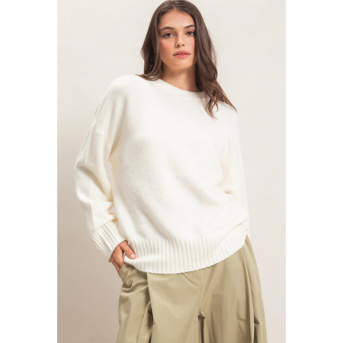Rae Ribbed Crewneck Sweater