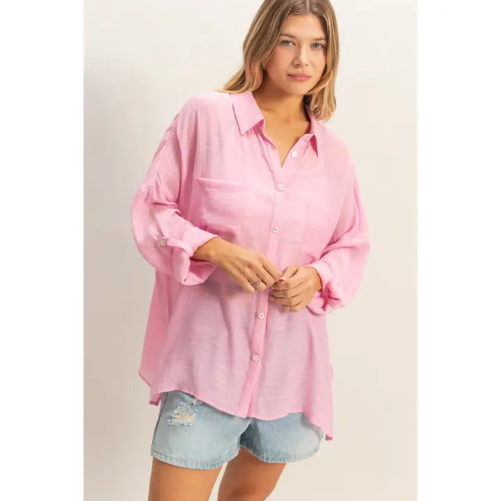 Cotton Candy Lightweight Button Down