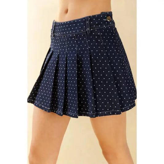 Mia Polka Dot Denim Skirt